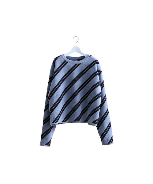 NEONSIGN(ネオンサイン)の「NEON SIGN REGIMENTAL SWEATER(ニット/セーター・レディース・ブラック/ブルー/その他・44(S)/46/46(M))」の3枚目の写真