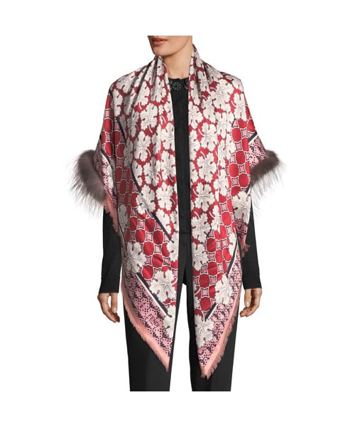 FENDI（フェンディ）の「Fendi FOX TRIM SHAWL 140X140（バンダナ/スカーフ）」 WEAR