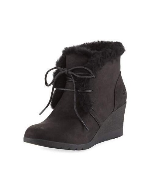 UGG Jeovana Lace-Up Wedge Bootie, Black 
