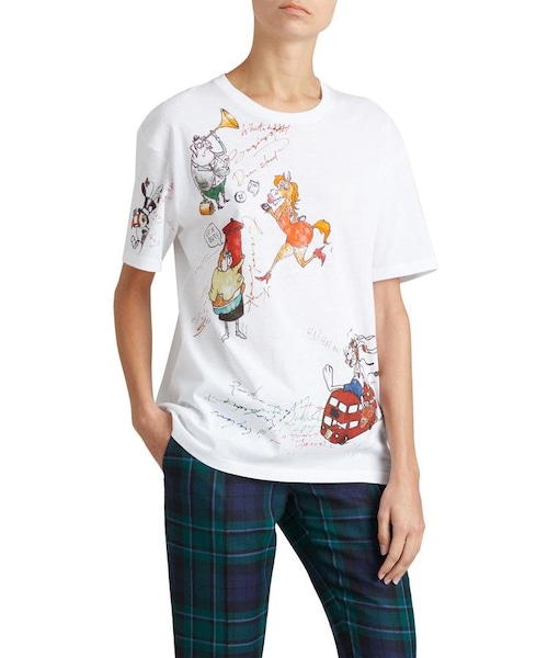 Burberry 25SS Tシャツ・カットソー マルチカラー 今日特価】Burberry 25ss 肩元・裾辺 ウォーホースプリント T