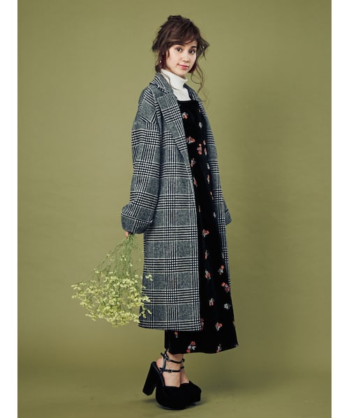 MERCURYDUO（マーキュリーデュオ）の「グレンチェックロングコート 
