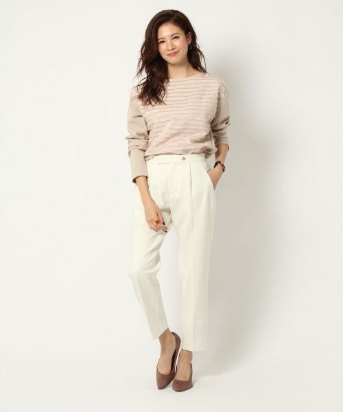 BABYLONE（バビロン）の「ＴＲキモウシガレットパンツ（パンツ・オフホワイト/キャメル/ネイビー）」の7枚目の写真