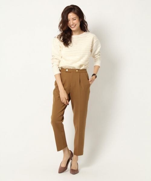 BABYLONE（バビロン）の「ＴＲキモウシガレットパンツ（パンツ・オフホワイト/キャメル/ネイビー）」の9枚目の写真