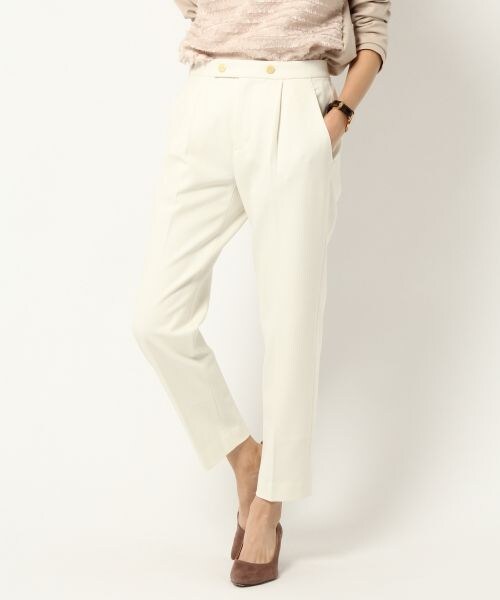 BABYLONE（バビロン）の「ＴＲキモウシガレットパンツ（パンツ・オフホワイト/キャメル/ネイビー）」の8枚目の写真