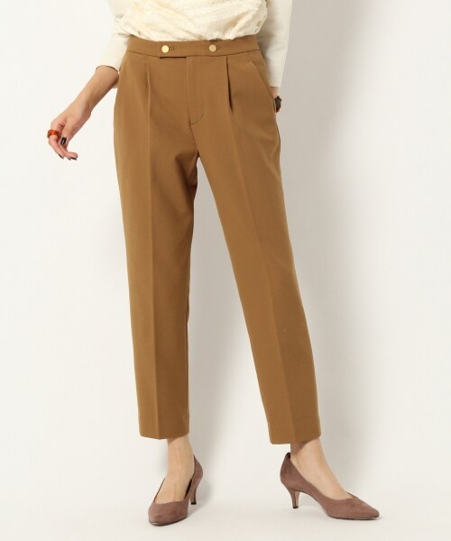 BABYLONE（バビロン）の「ＴＲキモウシガレットパンツ（パンツ・オフホワイト/キャメル/ネイビー）」の2枚目の写真