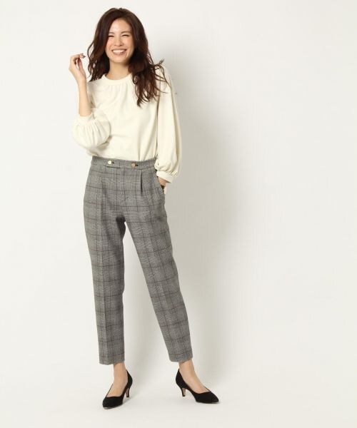 BABYLONE（バビロン）の「ＴＲキモウシガレットパンツ（パンツ・オフホワイト/キャメル/ネイビー）」の12枚目の写真