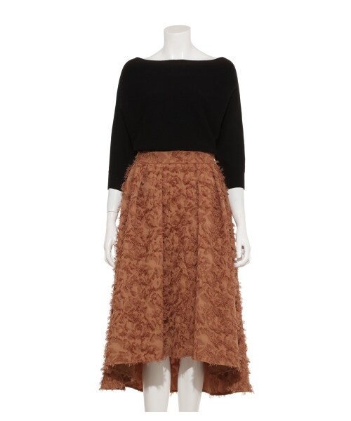 FRAY I.D（フレイアイディー）の「ニットジャガードコンビワンピース  