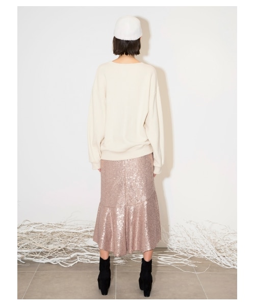 2023年モデル✨snidel スナイデル スパンコール刺繍スカート M モカ SNIDEL (期間限定40%OFF) snidel / スナイデル レースフロント