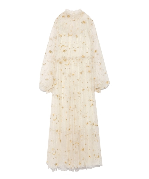 FURFUR(ファーファー)の「スターチュールドレス(マキシ丈・ロングワンピース・レディース・IVR/GRY/NVY・F)」の1枚目の写真