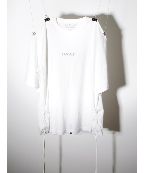 MIG HOUSE(エムアイジーハウス)の「EGSOLID SIDE LACE UP TEE IN White(Tシャツ/カットソー・レディース・ホワイト・FREE)」の1枚目の写真