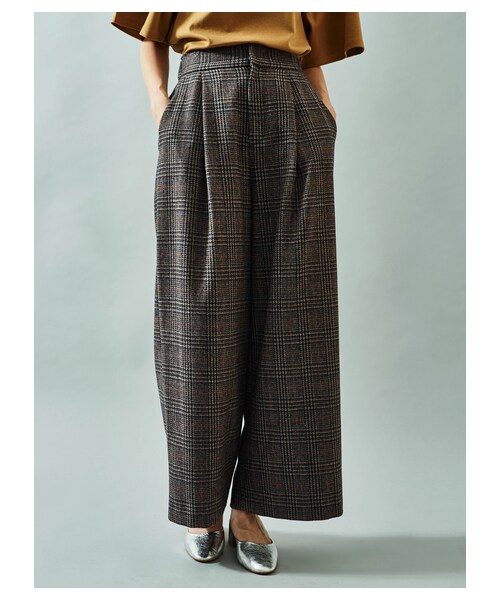 GARAGE OF GOOD CLOTHING（ガレージオブグッドクロージング）の「チェックワイドパンツ（パンツ・オフホワイト/ブラウン・36/38）」の8枚目の写真