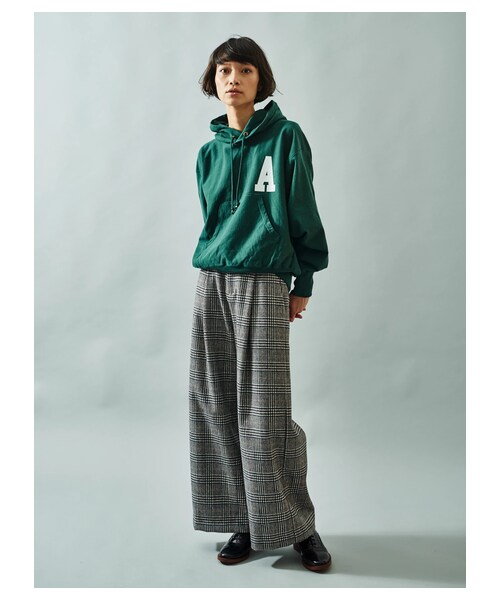 GARAGE OF GOOD CLOTHING（ガレージオブグッドクロージング）の「チェックワイドパンツ（パンツ・オフホワイト/ブラウン・36/38）」の2枚目の写真