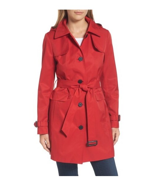 calvin klein women's belted trench coat
