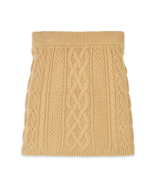 flower（フラワー）の「cable knit skirt ～ｹｰﾌﾞﾙﾆｯﾄｽｶｰﾄ（スカート・レディース・white/beige・FREE）」の2枚目の写真