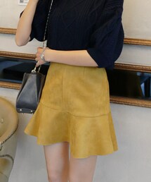 DHOLIC | スエード調ラッフルヘムミニスカート(スカート)