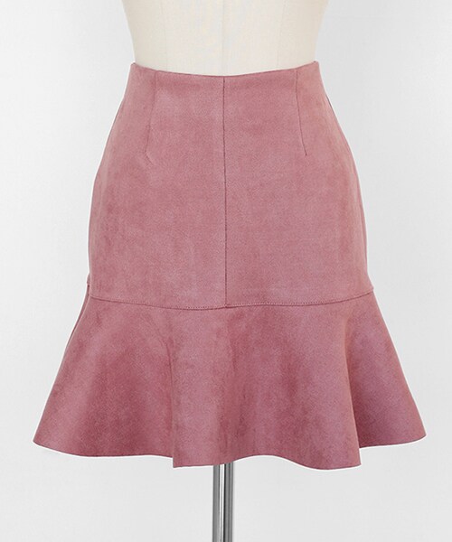 DHOLIC（ディーホリック）の「スエード調ラッフルヘムミニスカート（スカート・レディース・イエロー/ブラック/ピンク・S/M）」の3枚目の写真