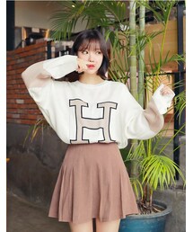 HOTPING | 英字ポイント配色スリーブニット(ニット/セーター)