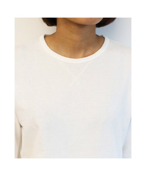 RED CHOP WORKS(レッドチョップワークス)の「(レッドチョップワークス)ロングロンT(トップス・レディース・ホワイト/ライトグレー・40)」の10枚目の写真