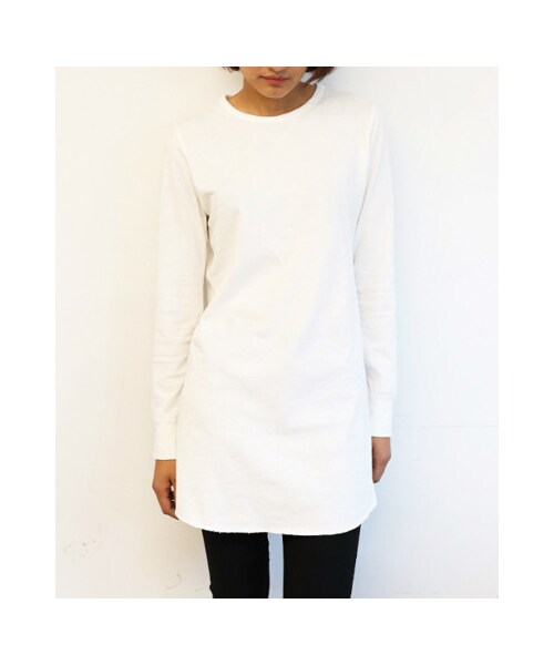 RED CHOP WORKS(レッドチョップワークス)の「(レッドチョップワークス)ロングロンT(トップス・レディース・ホワイト/ライトグレー・40)」の7枚目の写真