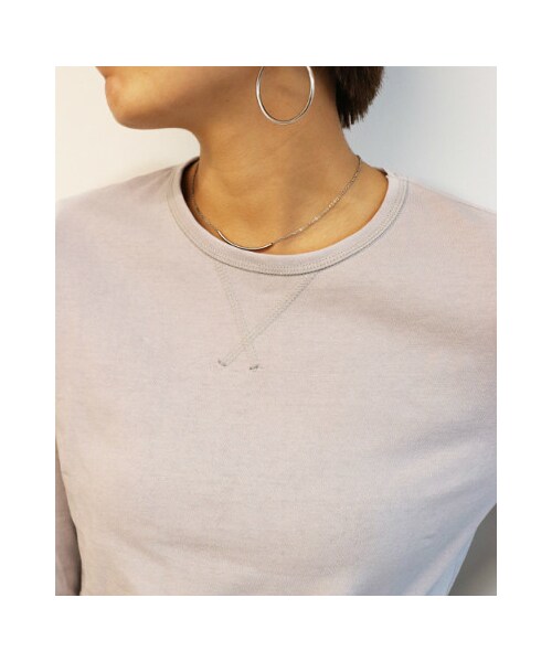 RED CHOP WORKS(レッドチョップワークス)の「(レッドチョップワークス)ロングロンT(トップス・レディース・ホワイト/ライトグレー・40)」の16枚目の写真