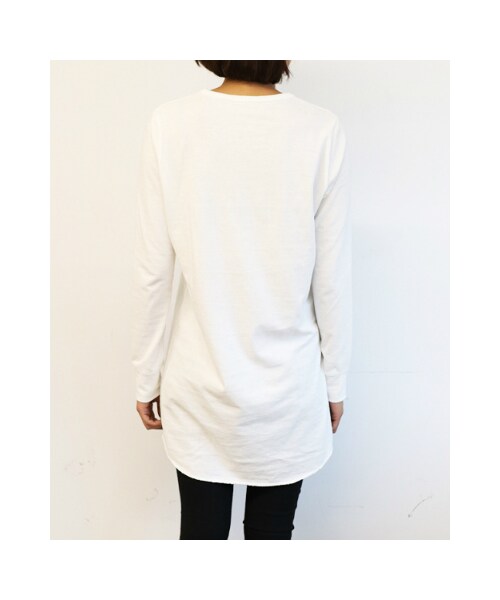 RED CHOP WORKS(レッドチョップワークス)の「(レッドチョップワークス)ロングロンT(トップス・レディース・ホワイト/ライトグレー・40)」の9枚目の写真