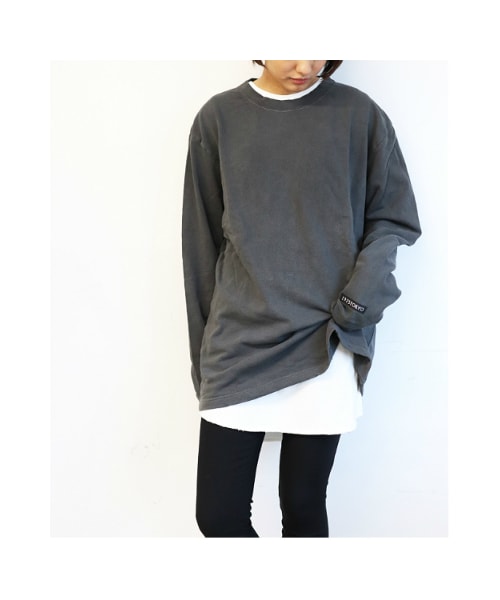 RED CHOP WORKS(レッドチョップワークス)の「(レッドチョップワークス)ロングロンT(トップス・レディース・ホワイト/ライトグレー・40)」の4枚目の写真