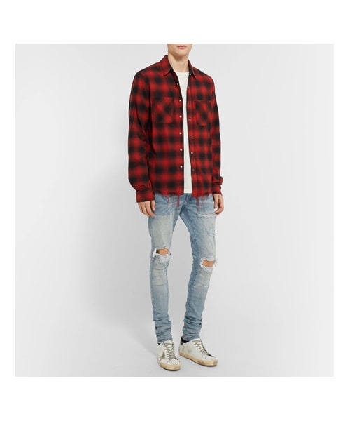 AMIRI（アミリ）の「AMIRI Shotgun Skinny-Fit Distressed Stretch
