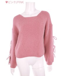 Bobon21 | 袖リボンオーバーサイズニット-全２色-(ニット/セーター)