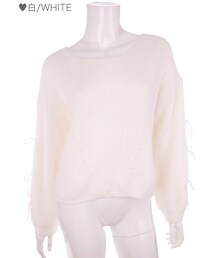 Bobon21 | 袖リボンオーバーサイズニット-全２色-(ニット/セーター)
