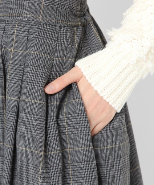 studio CLIP(スタディオクリップ)の「レーヨン混起毛チェックサス付きスカート(スカート・チドリ/グレンチェック)」の10枚目の写真