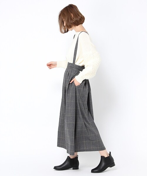 studio CLIP(スタディオクリップ)の「レーヨン混起毛チェックサス付きスカート(スカート・チドリ/グレンチェック)」の6枚目の写真