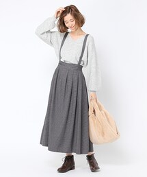 studio CLIP | レーヨン混起毛チェックサス付きスカート(スカート)