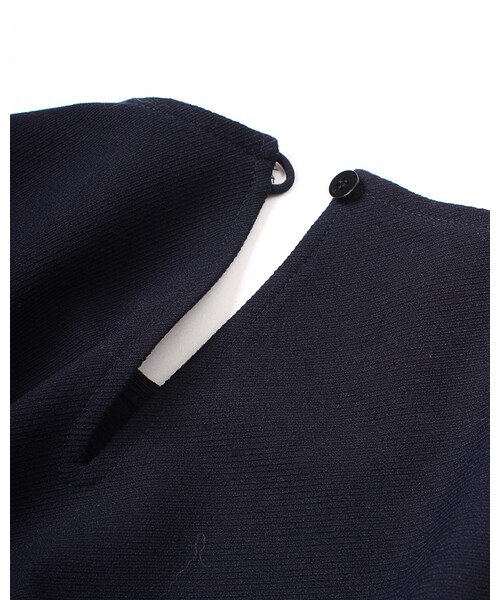 美品　45R　ウール2WAYストレッチDRESSワンピース　現行タグ　ネイビー 45R ウール2WAYストレッチDRESSワンピース 現行タグ ネイビー