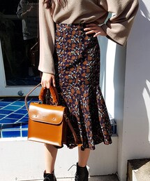 DHOLIC | バックゴムラッフルヘムフローラルスカート(スカート)