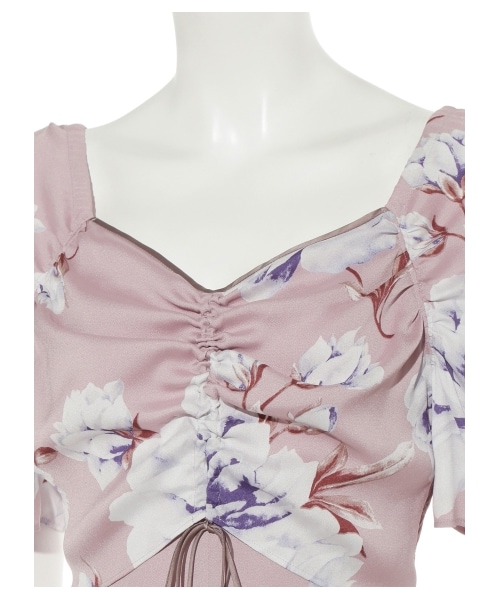 SNIDEL（スナイデル）の「ビッグフラワーロングワンピース（マキシ丈・ロングワンピース・レディース・PNK/YEL/NVY・0/1）」の8枚目の写真