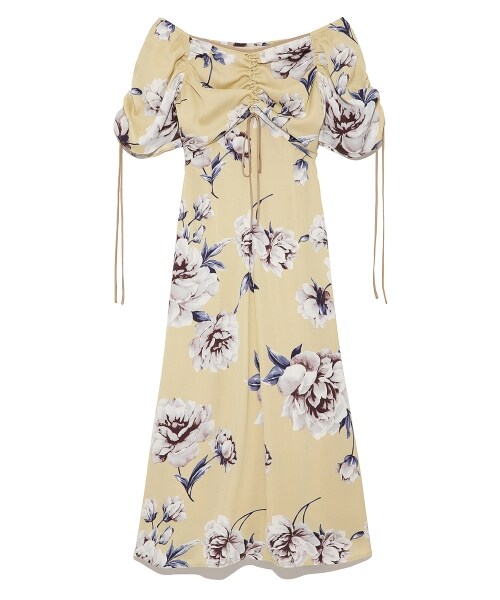 SNIDEL（スナイデル）の「ビッグフラワーロングワンピース（マキシ丈・ロングワンピース・レディース・PNK/YEL/NVY・0/1）」の2枚目の写真