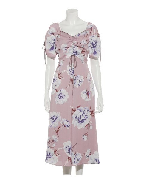 SNIDEL（スナイデル）の「ビッグフラワーロングワンピース（マキシ丈・ロングワンピース・レディース・PNK/YEL/NVY・0/1）」の5枚目の写真