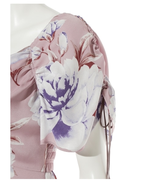 SNIDEL（スナイデル）の「ビッグフラワーロングワンピース（マキシ丈・ロングワンピース・レディース・PNK/YEL/NVY・0/1）」の9枚目の写真