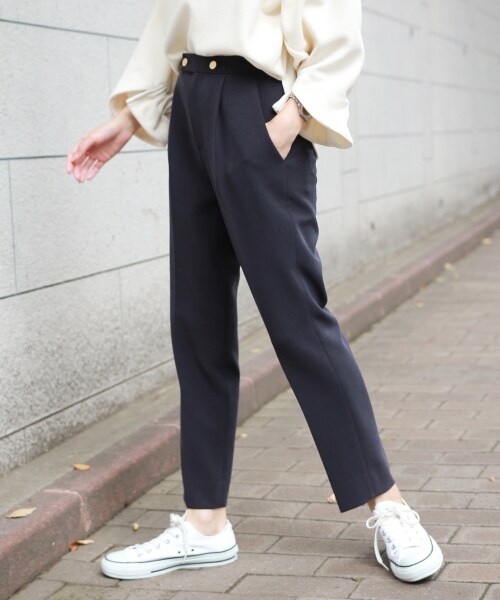 BABYLONE（バビロン）の「ＴＲシガレットＰＴ（パンツ・ベージュ/ネイビー）」の5枚目の写真