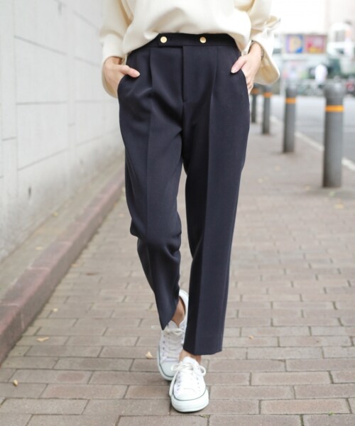 BABYLONE（バビロン）の「ＴＲシガレットＰＴ（パンツ・ベージュ/ネイビー）」の2枚目の写真