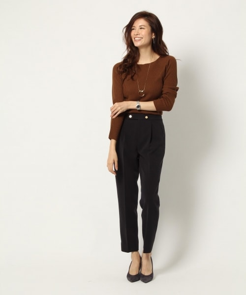 BABYLONE（バビロン）の「ＴＲシガレットＰＴ（パンツ・ベージュ/ネイビー）」の6枚目の写真