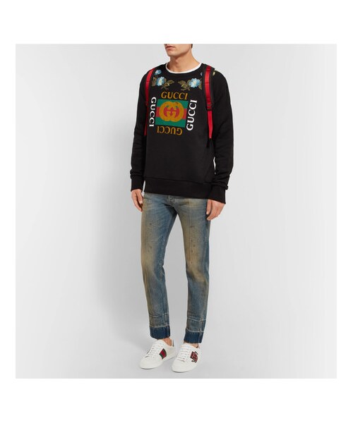 GUCCI(グッチ)の「Gucci Ace Embroidered Ayers And Canvas-Trimmed Leather Sneakers(スニーカー・メンズ・White・UK5/UK6/UK9.5/UK8.5)」の5枚目の写真