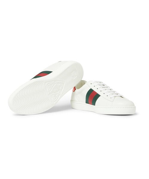 GUCCI(グッチ)の「Gucci Ace Embroidered Ayers And Canvas-Trimmed Leather Sneakers(スニーカー・メンズ・White・UK5/UK6/UK9.5/UK8.5)」の3枚目の写真