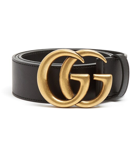 Gucci,GUCCI GG-logo 4cm leather belt - WEAR
