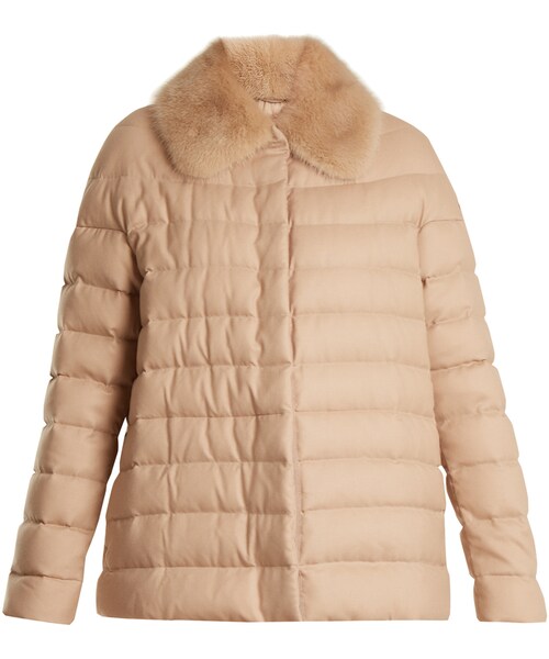 Moncler Gamme Rouge（モンクレール ガム ルージュ）の「MONCLER GAMME ROUGE Champlain  fur-trimmed quilted down cashmere jacket（ジャケット/アウター）」 - WEAR
