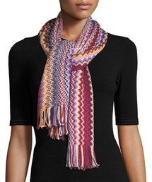 アヤミッソーニMISSONI　 シルクストールスイミーハンカチ MISSONI（ミッソーニ）の「Missoni Zigzag Metallic Scarf