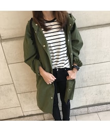 copine | 大人カジュアル♪軽量ピーチフェイスギャザーコート／モッズ【クリックポスト対象商品】(モッズコート)