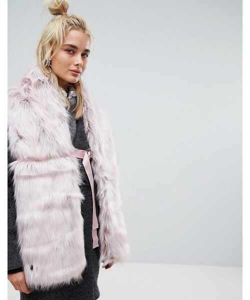Urban Code（アーバンコード）の「Urbancode Faux Fur Pink Scarf with Ring Fastening