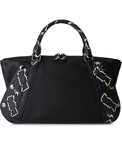 Akris（アクリス）の「Akris Aimee Small Convertible Leather/Python Satchel Bag（ショルダーバッグ・レディース・Blue・One Size）」の5枚目の写真