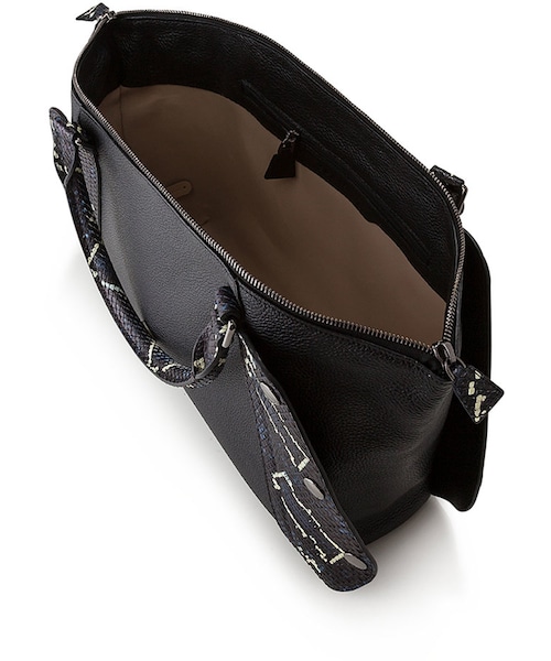 Akris（アクリス）の「Akris Aimee Small Convertible Leather/Python Satchel Bag（ショルダーバッグ・レディース・Blue・One Size）」の2枚目の写真